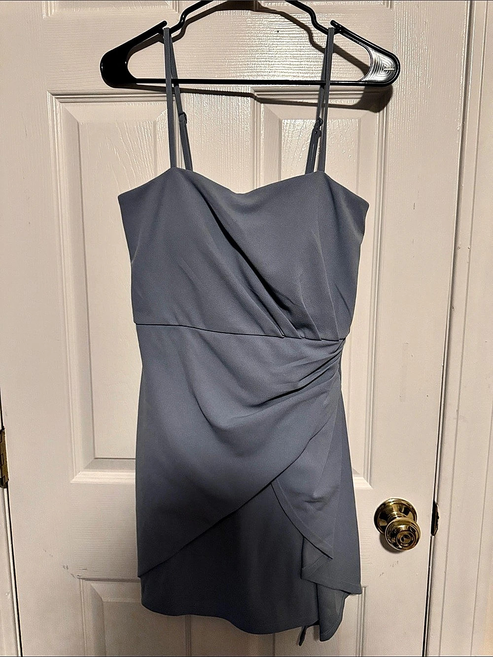 Trixxi Ruched Mini Dress in Gray Size Medium NWT